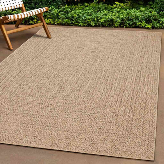 Rug ZIZUR 120x120 cm Jute Look Indoor and Outdoor