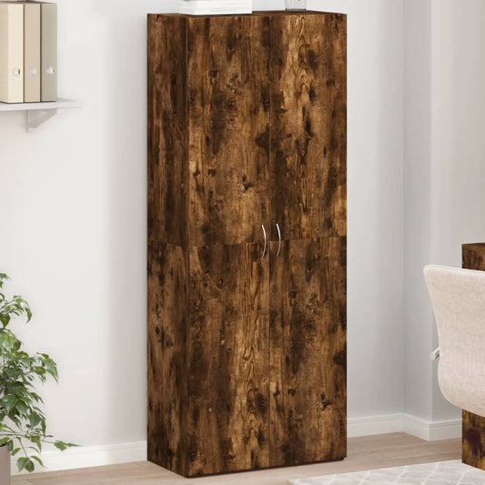 File Cabinet Smoked Oak 60x32x153 cm Engineered Wood