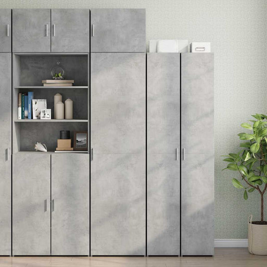 Slim Storage Cabinet Concrete Grey 50x42.5x225 cm Engineered Wood