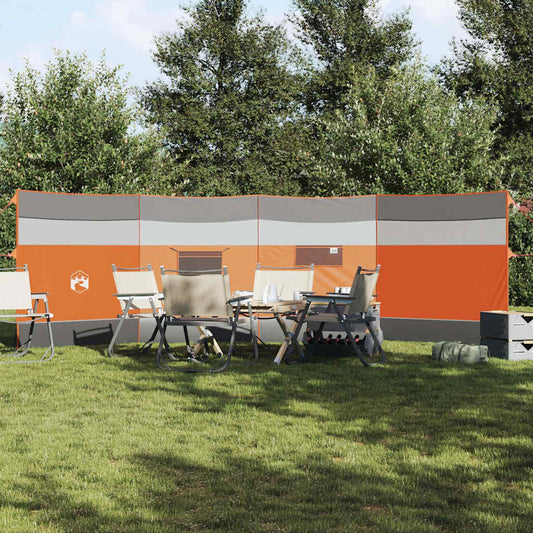 Camping Windbreak Grey and Orange 510x153 cm Waterproof