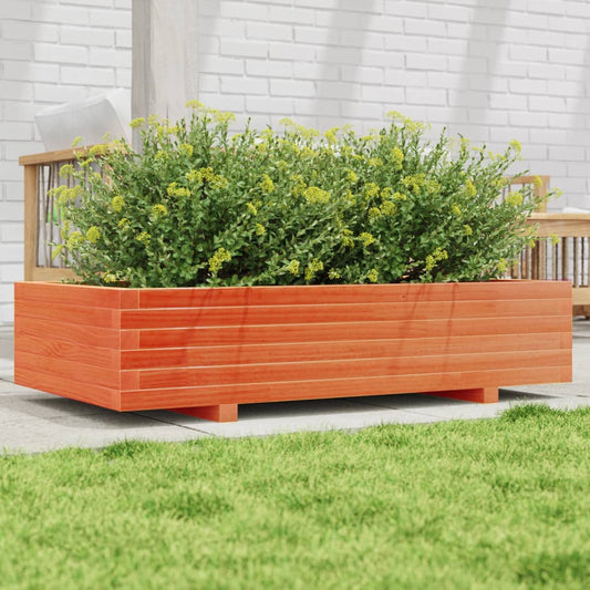 Garden Planter Wax Brown 110x60x26.5 cm Solid Wood Pine