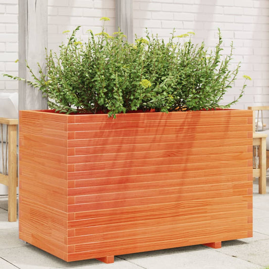 Garden Planter Wax Brown 110x60x72 cm Solid Wood Pine