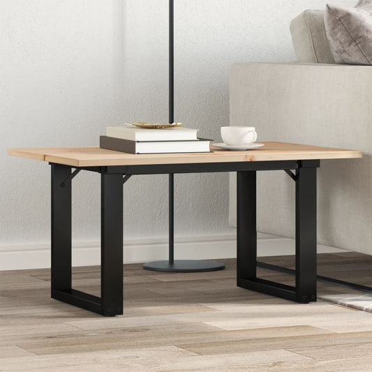 Coffee Table O-Frame 80x50x40 cm Solid Wood Pine and Steel