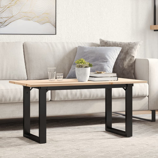Coffee Table O-Frame 100x50x45 cm Solid Wood Pine and Steel