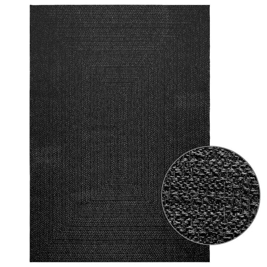 Rug ZIZUR Anthracite 160x230 cm Jute Look Indoor and Outdoor
