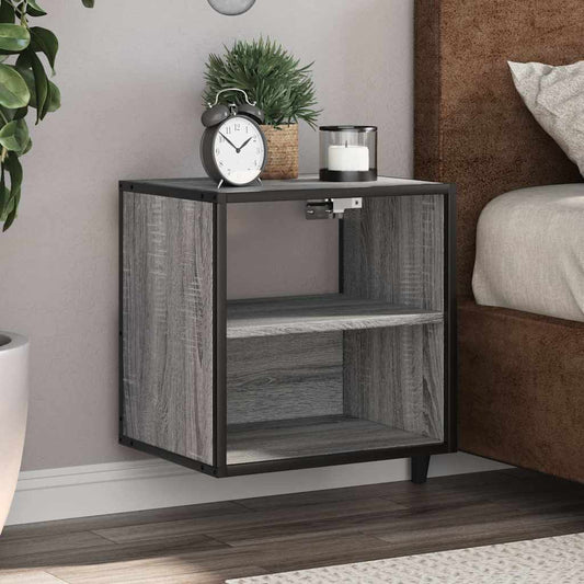 Wall-mounted Bedside Cabinet Grey Sonoma 40x31x39.5 cm