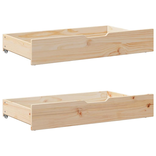 Under-Bed Drawers with Wheels 2 pcs 95x55x17 cm Solid Wood Pine