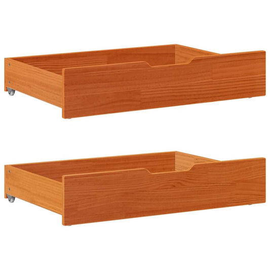 Under-Bed Drawers 2 pcs Wax Brown 85x55x17 cm Solid Wood Pine