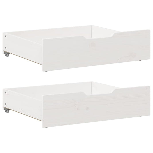Under-Bed Drawers 2 pcs White 65x55x17 cm Solid Wood Pine