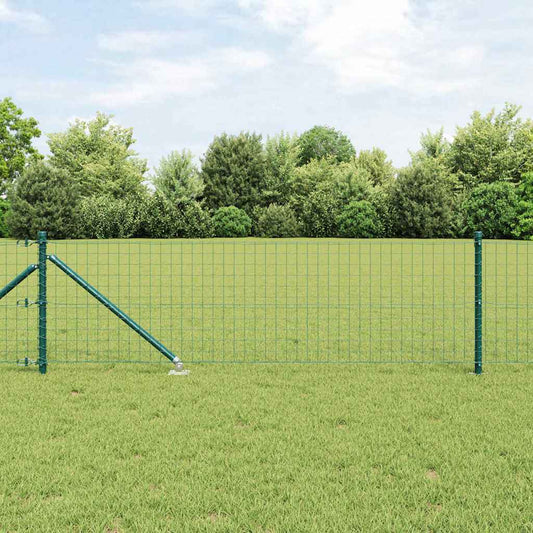 Euro Fence with 7 Spike Posts 0.8x10 m Galvanised Steel Green