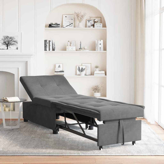 Sofa Bed Dark Grey 67 x 194 x 82 cm