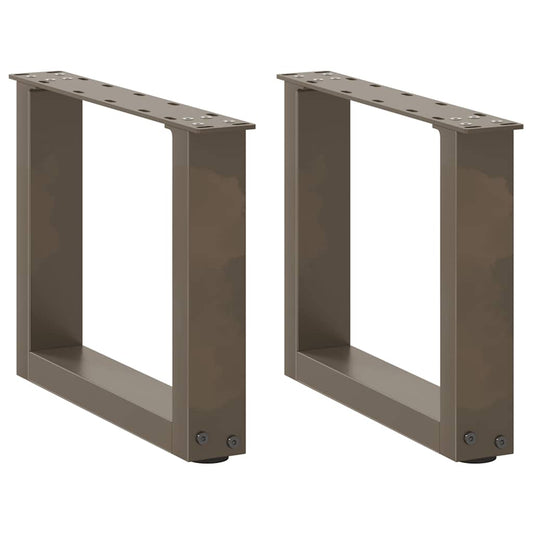 Coffee Table Legs U-Shaped 2 pcs Natural Steel 30x 30-31 cm Steel