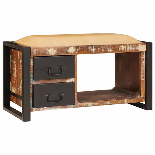 Storage Bench Multicolour 80x35x40 cm Solid Wood Reclaimed