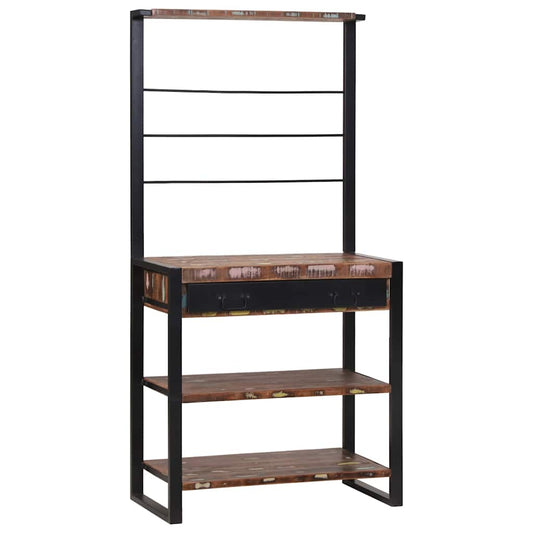 Kitchen Rack Multicolour 80x40x160 cm Solid Wood Reclaimed