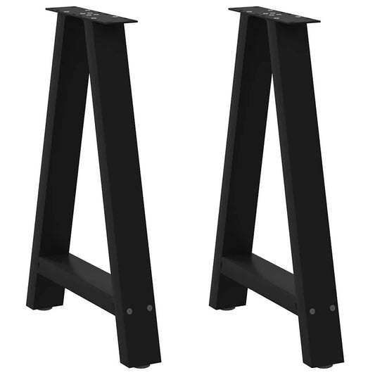 Dining Table Legs A-Shaped 2 pcs Black 50x 72-73 cm Steel