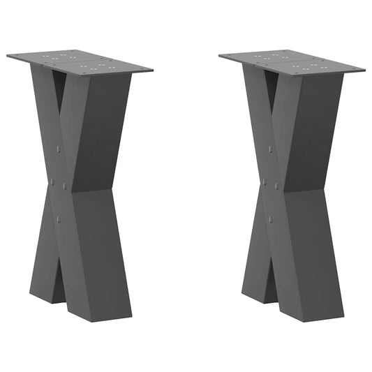Coffee Table Legs X-Shaped 2 pcs Anthracite 28x 42-43 cm Steel