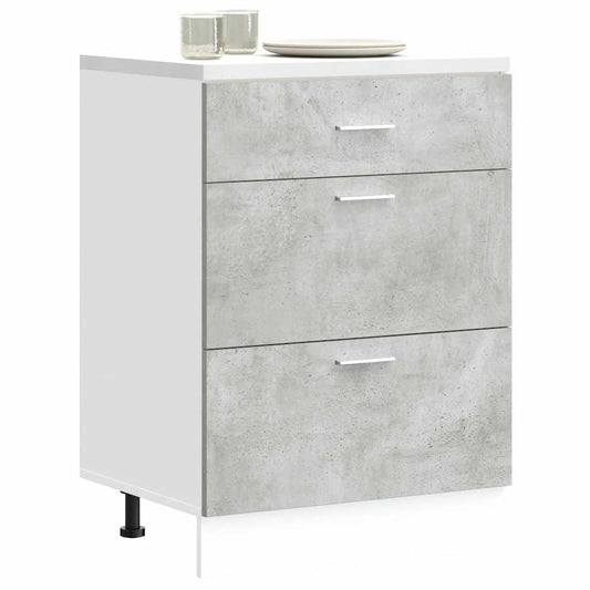 Kitchen Base Cabinet Lyon Concrete Grey Engineered Wood