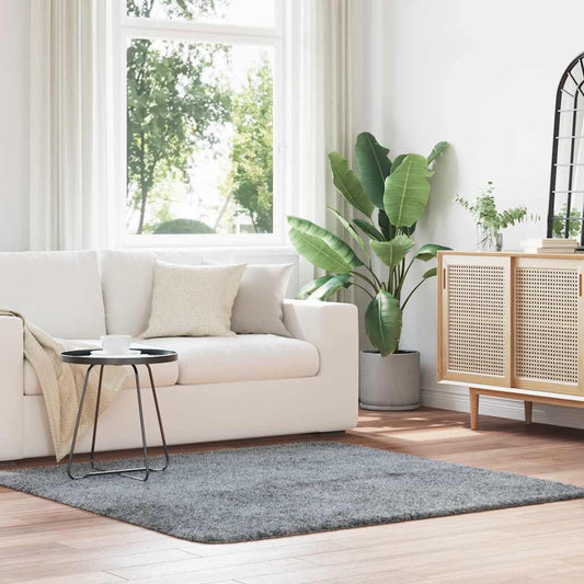 Shaggy Rug High Pile NAVARRA Silver Grey 160x160 cm Polyester