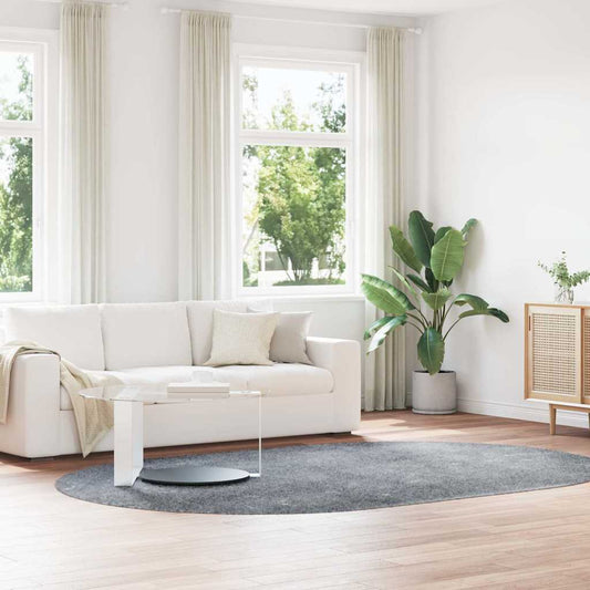 Shaggy Rug High Pile NAVARRA Silver Grey 300x200 cm Polyester