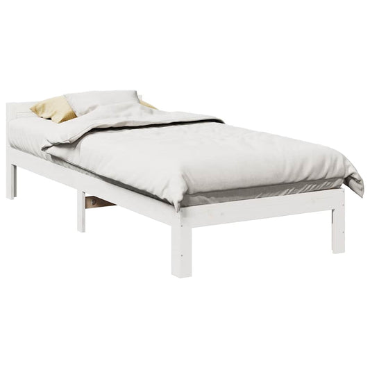 Bed Frame without Mattress White 80x200 cm Solid Wood Pine