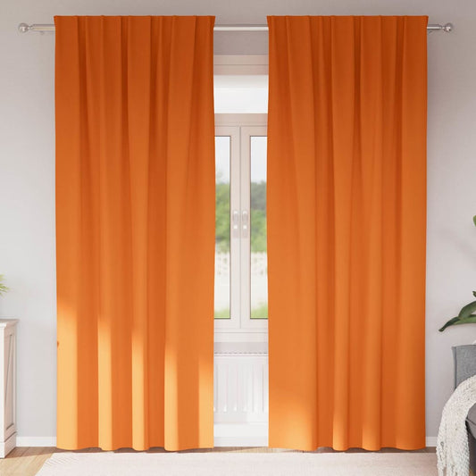 Curtains with Curtains 2 pcs Bright orange 260x140cm Polyester