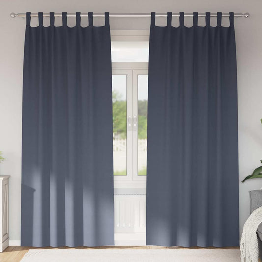 Curtains with Curtains 2 pcs Anthracite 225x140cm Polyester