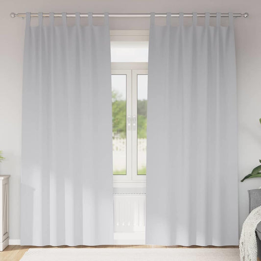 Curtains with Curtains 2 pcs Pale grey 225x140cm Polyester