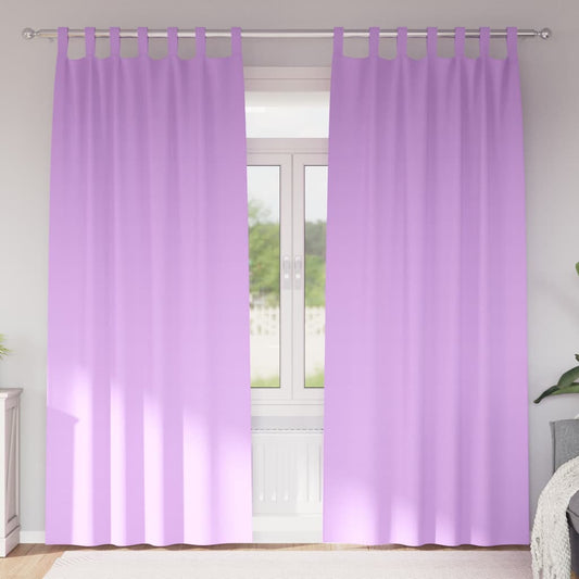 Curtains with Curtains 2 pcs Purple 225x140cm Polyester
