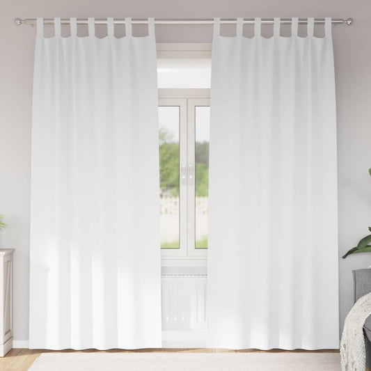 Curtains with Curtains 2 pcs Pure white 245x140cm Polyester