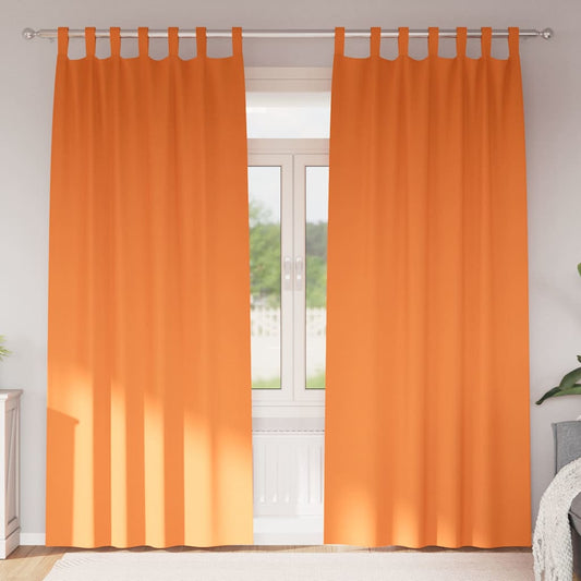 Curtains with Curtains 2 pcs Bright orange 225x140cm Polyester