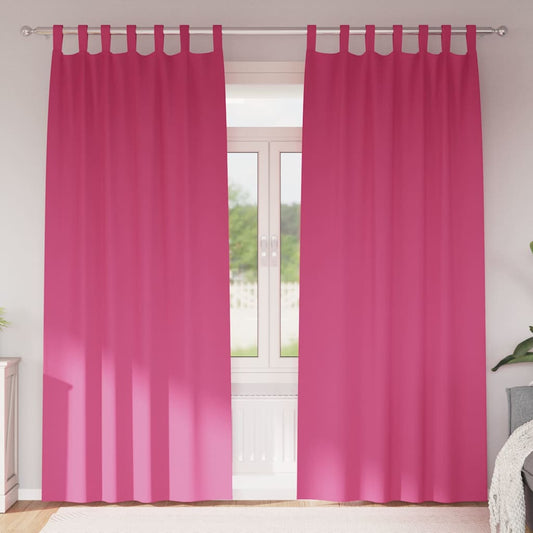 Curtains with Curtains 2 pcs Bright pink 225x140cm Polyester