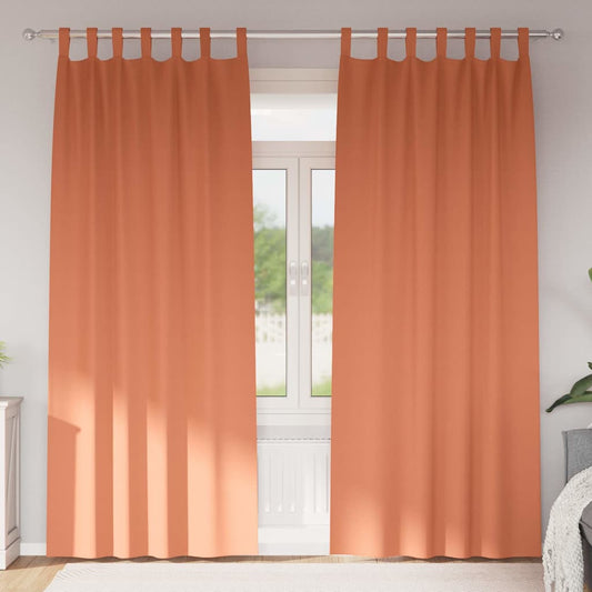 Curtains with Curtains 2 pcs Terracotta 225x140cm Polyester