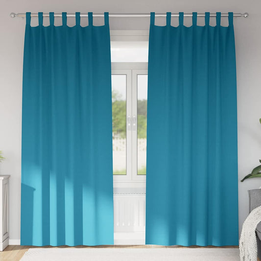 Curtains with Curtains 2 pcs Turquoise 225x140cm Polyester