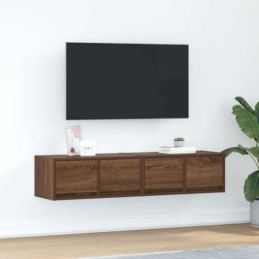 TV Cabinets 2 pcs Brown Oak 60x31x25.5 cm Engineered Wood