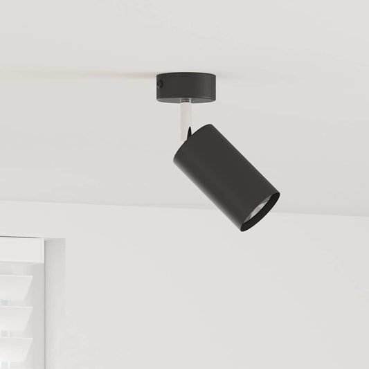 Ceiling Spotlight 1 Way Adjustable Black GU10