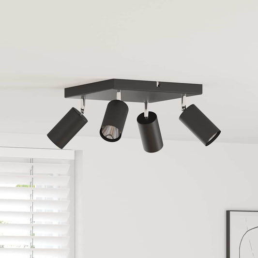 Ceiling Spotlight 4 Way Adjustable Black GU10