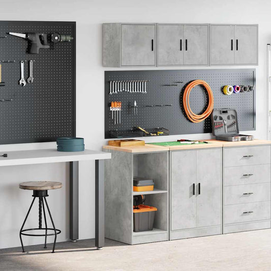 Garage Cabinets 2 pcs Concrete Grey Engineered Wood