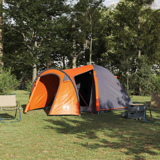 Dome Tent with Roof with Storage with Air Vent Grey and Orange 384 x 254 x 170 cm