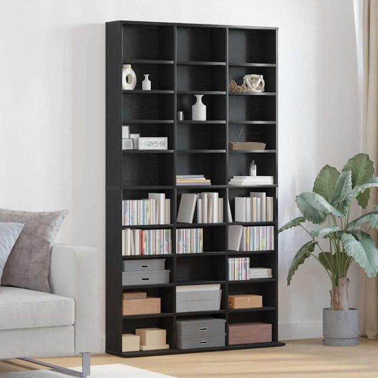 CD Cabinet Black oak Engineered wood 101 x 23 x 177.5 cm Shelving