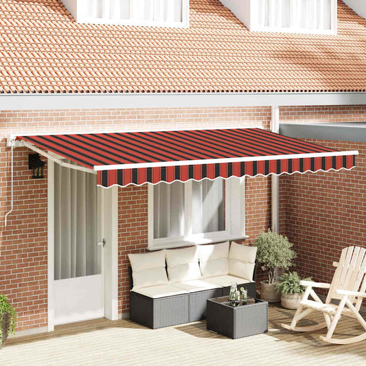 Retractable Awning Orange and black 350x200 cm Fabric and Metal