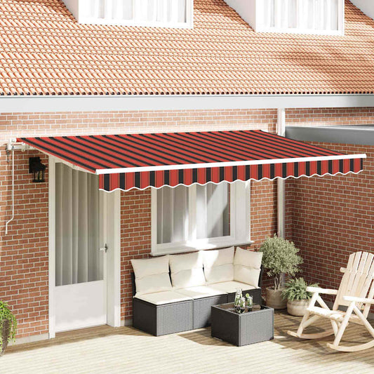 Retractable Awning Orange and black with white frame 3.5 x 2 m