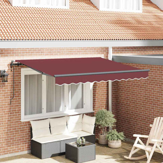 Retractable Awning Manual Burgundy red and Anthracite
