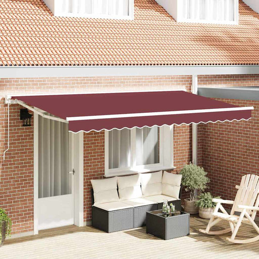 Retractable Awning Burgundy 400x200 cm Fabric and Polyester