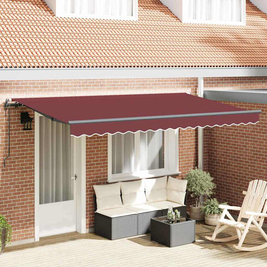 Retractable Awning Manual Burgundy red and Anthracite 4 x 2 m