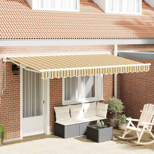 Retractable Awning Manual Yellow / Grey / White 400x200 cm