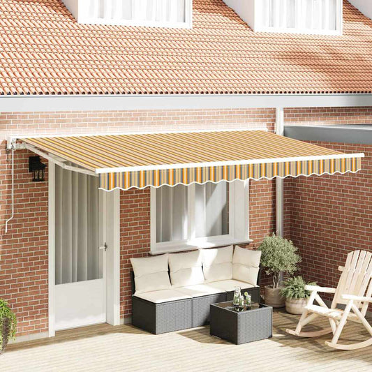 Retractable Awning Manual Yellow / Grey / White 400x200 cm