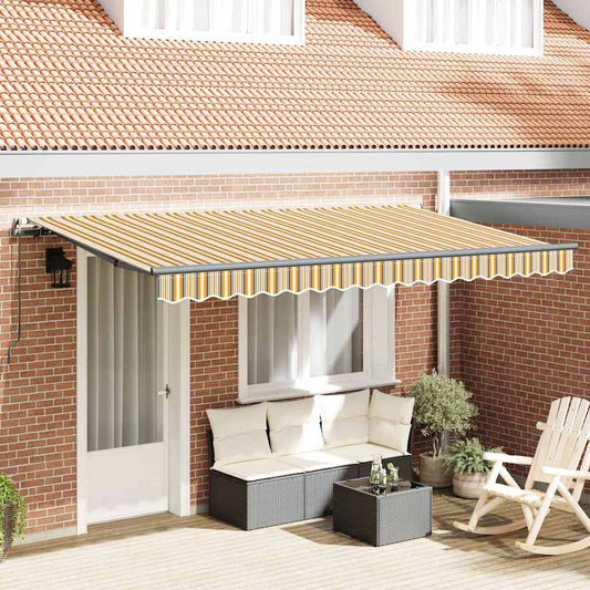 Retractable Awning Manual Yellow / Grey / White Anthracite 4 x 2 m