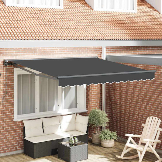 Manual Retractable Awning Anthracite 300x250 cm