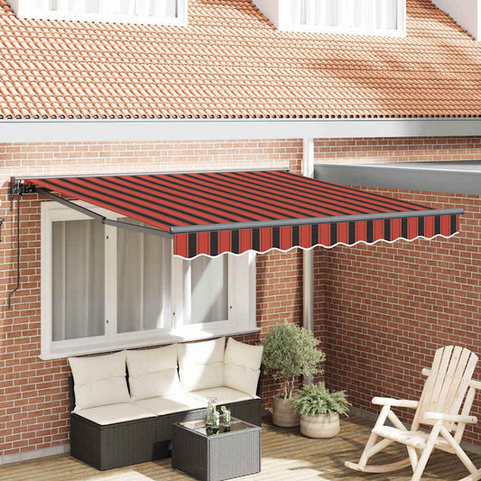 Retractable Awning Manual Orange and Brown 300x250 cm