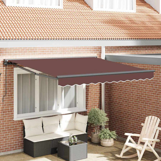 Retractable Awning Manual Brown 300x250 cm Polyester